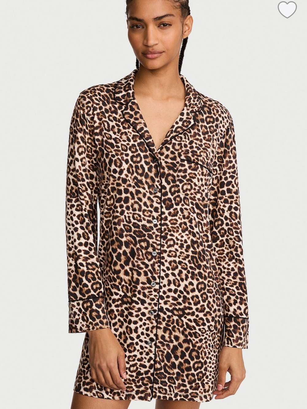 Victoria’s Secret SMALL LEOPARD So-Soft Modal Button-Front Sleepshirt